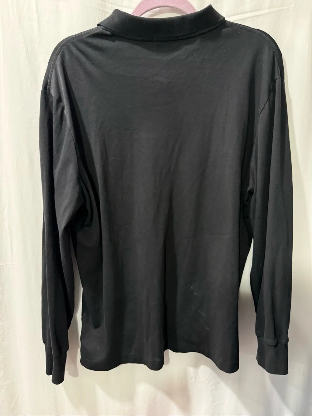 Ralph Lauren Long-Sleeve Polo Shirt in Black with Embroidered Pony